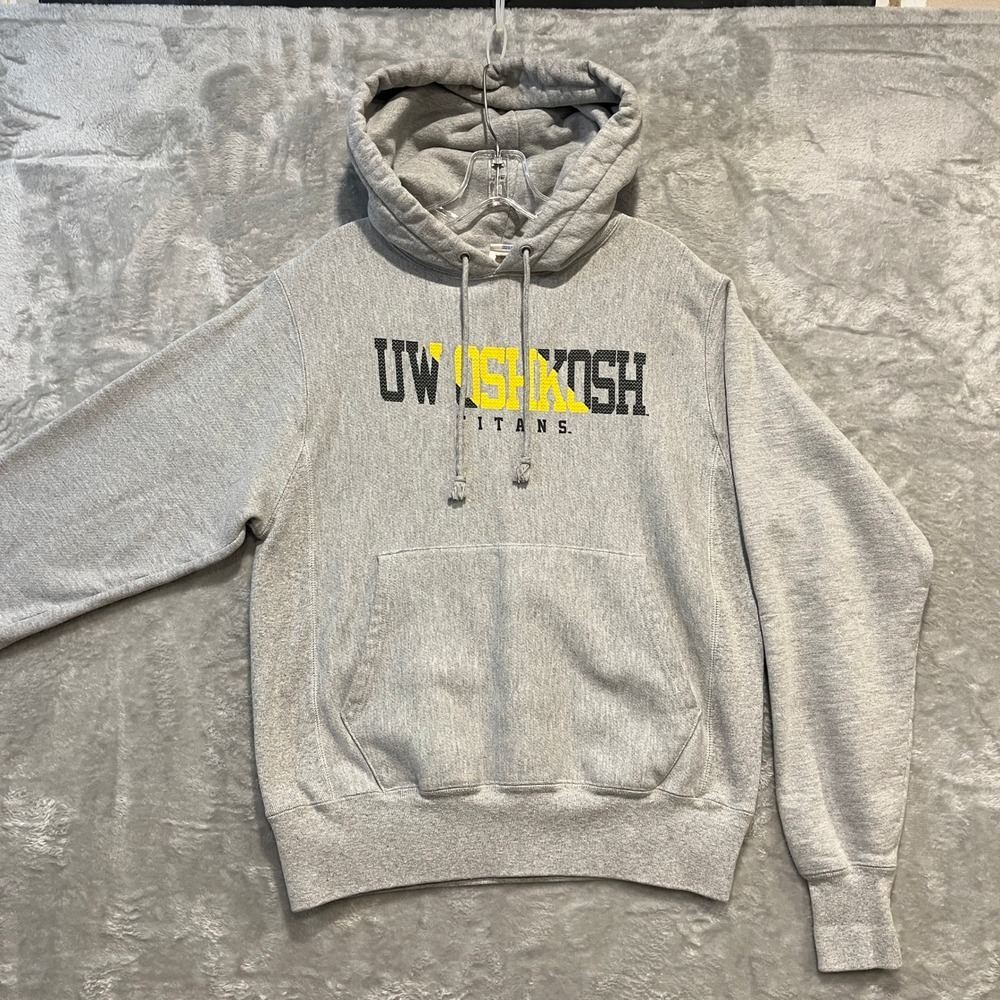 UW Oshkosh‎ Titans Hoodie Mens Small Gray Champion Reverse Weave Sweatshirt